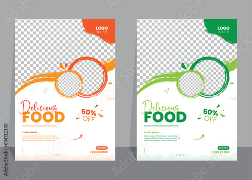 Food Flyer Template design, restaurant food flyer, fast food template vector illustration.	