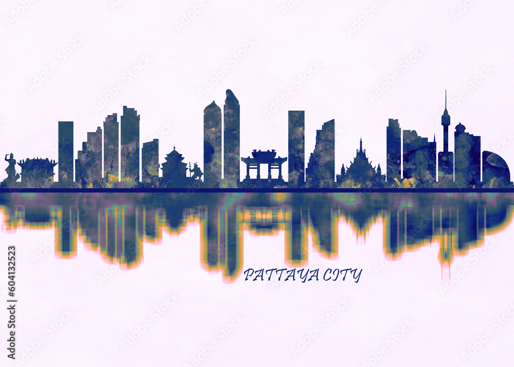 Pattaya City Thailand. Cityscape Skyscraper Buildings Landscape City Background Modern Art Architecture Downtown Abstract Landmarks Travel Business Building View Corporate
