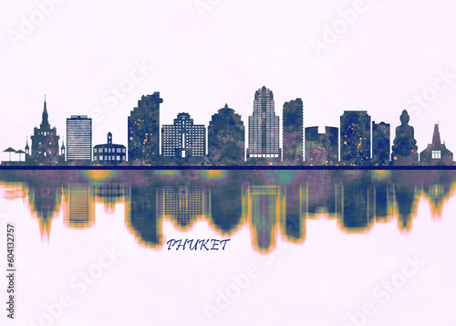 Phuket Skyline. Cityscape Skyscraper Buildings Landscape City Background Modern Art Architecture Downtown Abstract Landmarks Travel Business Building View Corporate