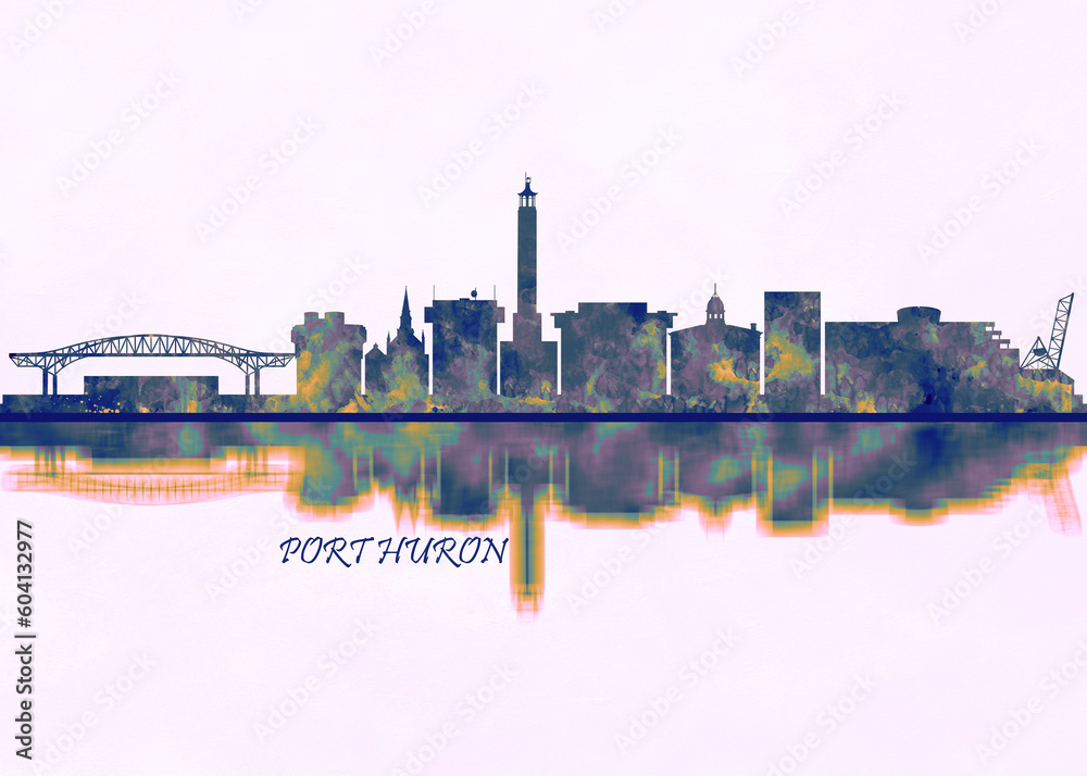 Port Huron Skyline. Cityscape Skyscraper Buildings Landscape City Background Modern Art Architecture Downtown Abstract Landmarks Travel Business Building View Corporate Port Huron Skyline. Cityscape Skyscraper Buildings Landscape City Background Modern Art Architecture Downtown Abstract Landmarks Travel Business Building View Corporate