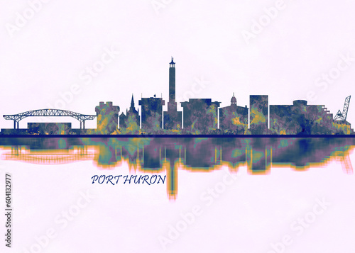 Port Huron Skyline. Cityscape Skyscraper Buildings Landscape City Background Modern Art Architecture Downtown Abstract Landmarks Travel Business Building View Corporate photo
