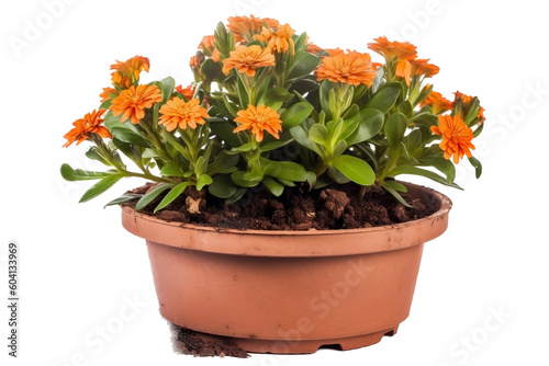 orange flowers in a pot