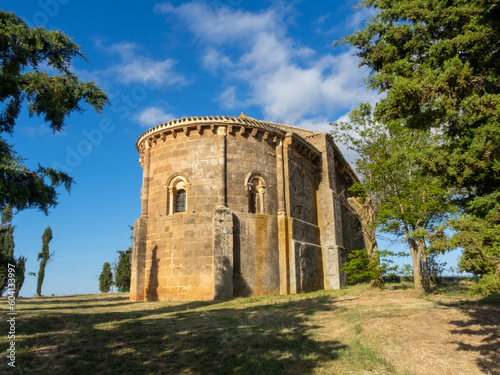 Ábside de la ermita románica de Nuestra Señora del Torreón (finales del siglo XIII). Padilla de Abajo, Burgos, España. photo