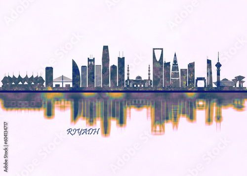 Riyadh Skyline. Cityscape Skyscraper Buildings Landscape City Background Modern Art Architecture Downtown Abstract Landmarks Travel Business Building View Corporate