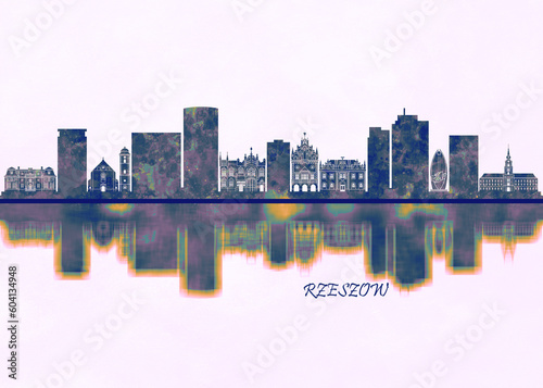 Rzeszow Skyline. Cityscape Skyscraper Buildings Landscape City Background Modern Art Architecture Downtown Abstract Landmarks Travel Business Building View Corporate