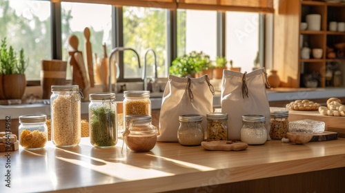 Green Cuisine: A Sustainable and Eco-Friendly Kitchen. Generative AI © Milos Stojiljkovic