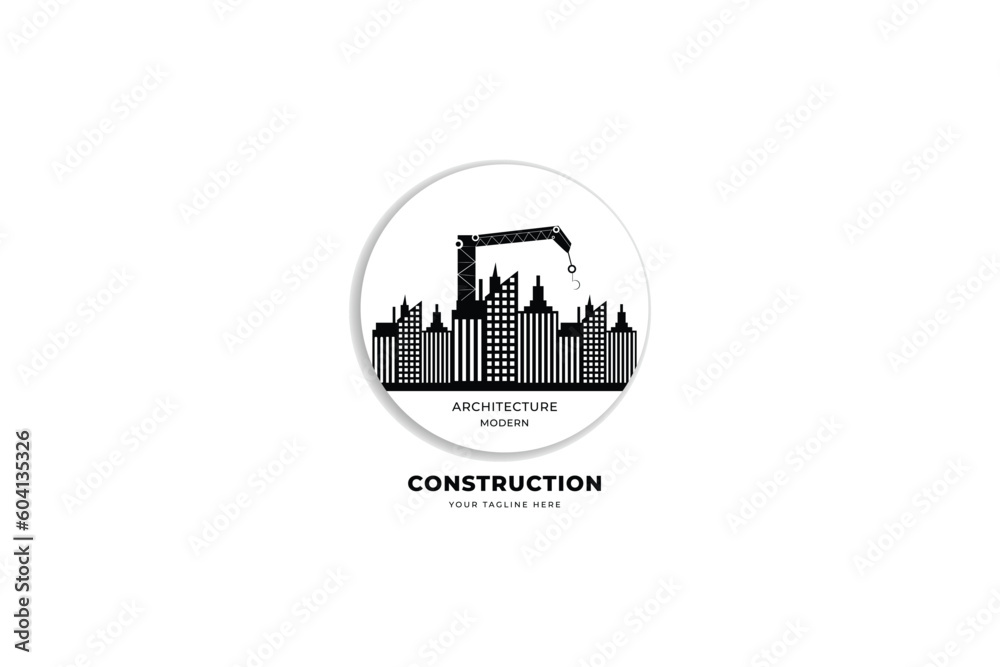  flat design construction company logo illustration