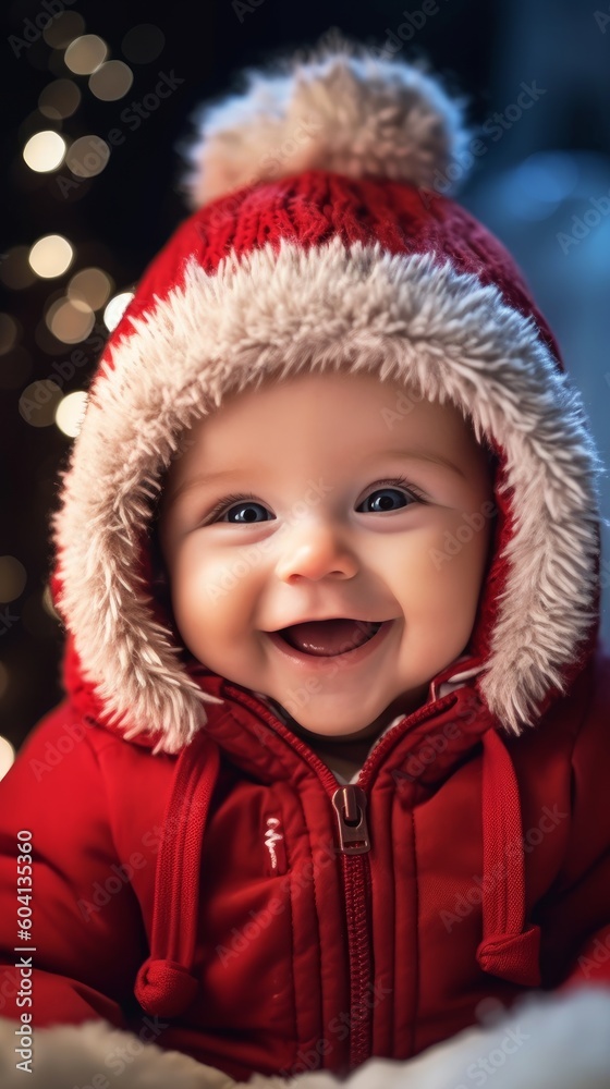 cute baby wearing Christmas clothes or santa clothes cute baby wearing Christmas clothes or santa clothes