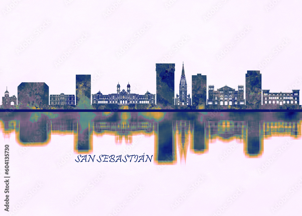 San Sebastian Skyline. Cityscape Skyscraper Buildings Landscape City Background Modern Art Architecture Downtown Abstract Landmarks Travel Business Building View Corporate San Sebastian Skyline. Cityscape Skyscraper Buildings Landscape City Background Modern Art Architecture Downtown Abstract Landmarks Travel Business Building View Corporate