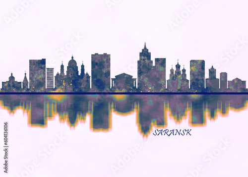 Saransk Skyline. Cityscape Skyscraper Buildings Landscape City Background Modern Art Architecture Downtown Abstract Landmarks Travel Business Building View Corporate
