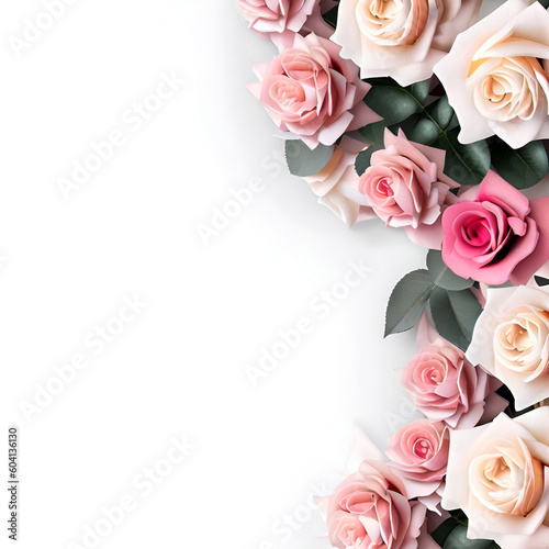 Aerial Shot of Flowers with Designated Blank Space