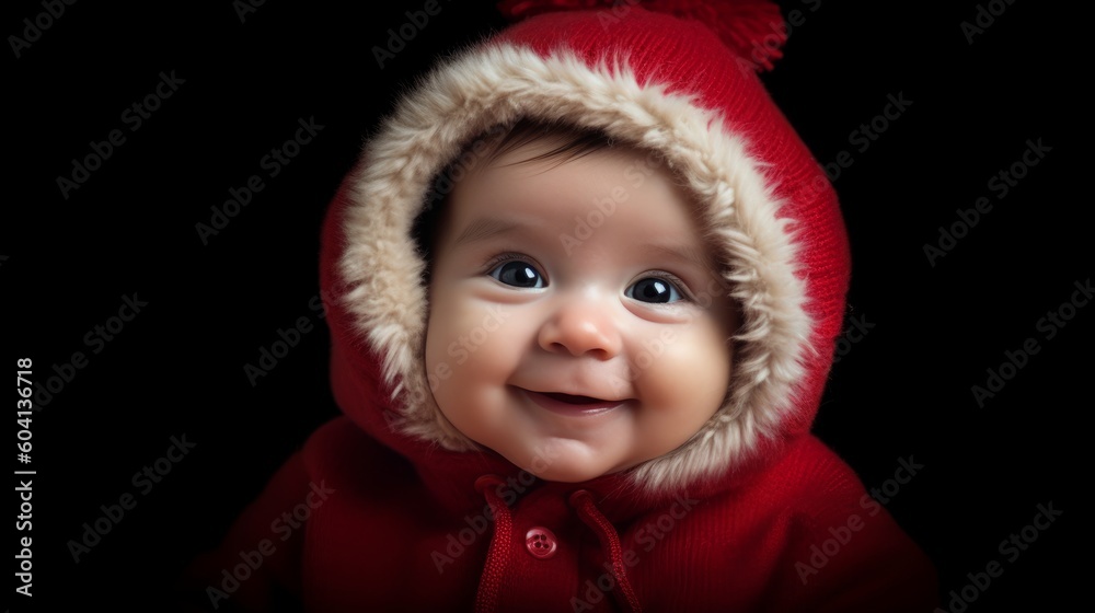 cute baby wearing Christmas clothes or santa clothes cute baby wearing Christmas clothes or santa clothes