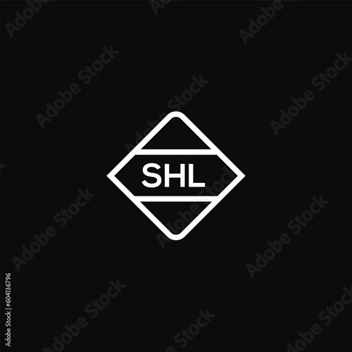 SHL letter design for logo and icon.SHL monogram logo.vector illustration with black background. photo