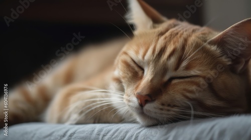 A cute cat sleeping on a couch © ME_Photography