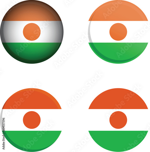 Free Download Round Country Flag in different styles disc badge vector illustration niger - GFXLoad