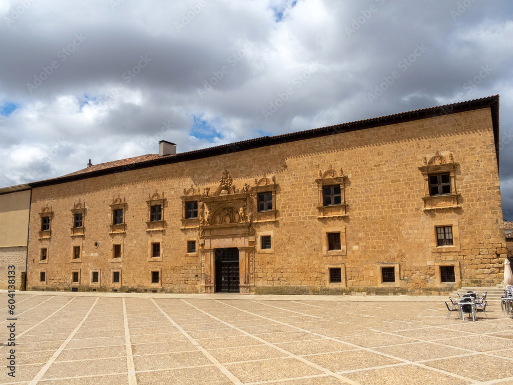 Fachada del Palacio de Avellaneda (siglo XVI). En su interior hay maravillosas artesonados mudéjares. Peñaranda de Duero, Burgos, España.