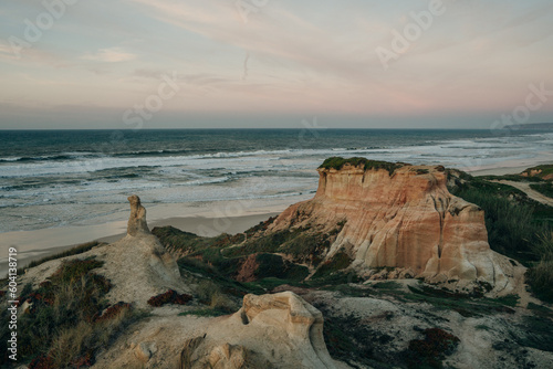 Praia do Pico da Mota. Coastline in Obidos, Peniche, Portugal.