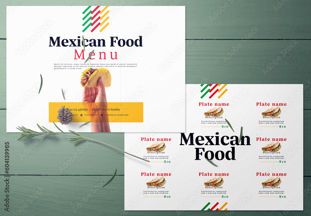 Restaurant Menu Layout Stock Template | Adobe Stock