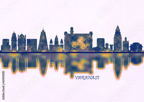 Varanasi Skyline. Cityscape Skyscraper Buildings Landscape City Background Modern Art Architecture Downtown Abstract Landmarks Travel Business Building View Corporate