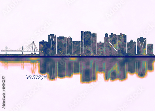 Vitoria Skyline. Cityscape Skyscraper Buildings Landscape City Background Modern Art Architecture Downtown Abstract Landmarks Travel Business Building View Corporate photo