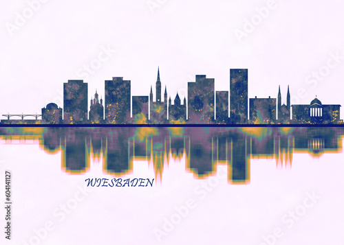 Wiesbaden Skyline. Cityscape Skyscraper Buildings Landscape City Background Modern Art Architecture Downtown Abstract Landmarks Travel Business Building View Corporate