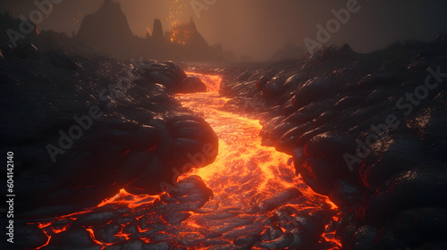 lava river AI generated