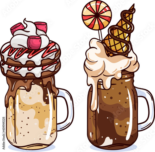 Drink Shake Monster, cartoon shake, animated drink, cool graphic