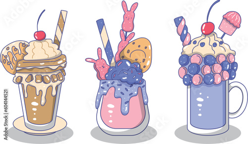 Drink Shake Monster, cartoon shake, animated drink, cool graphic