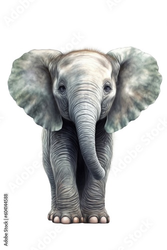 Happy baby elephant watercolor painting © John