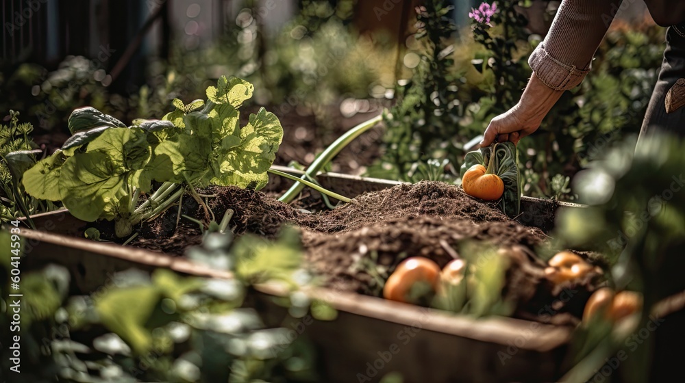 Nurturing Nature: Organic Garden Bed Brimming with Healthy Plants. Generative AI Nurturing Nature: Organic Garden Bed Brimming with Healthy Plants. Generative AI