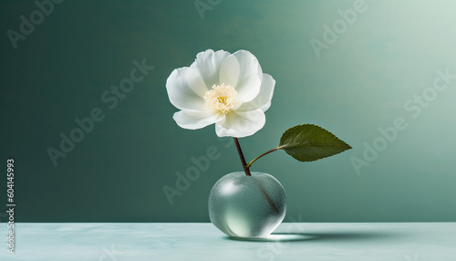 Fresh single flower in vase brings elegance generated by AI