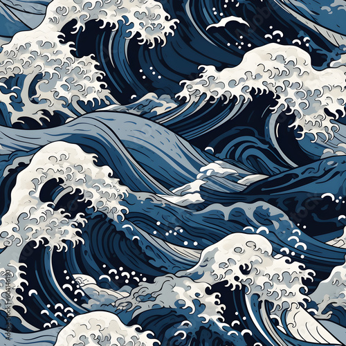 Photographie The Great Wave off Kanagawa pattern