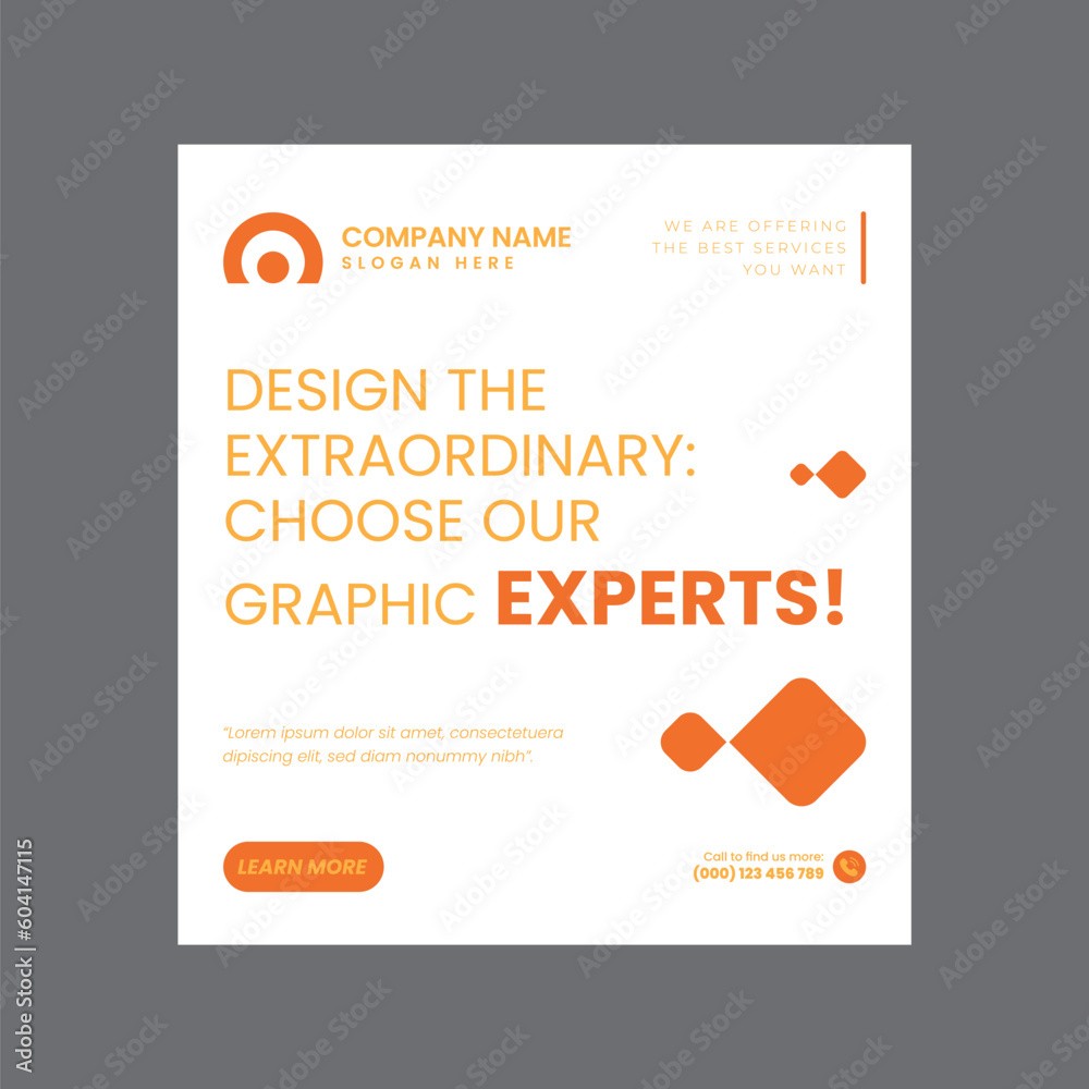 Obraz premium Graphic Designing Social Media Post Design Template