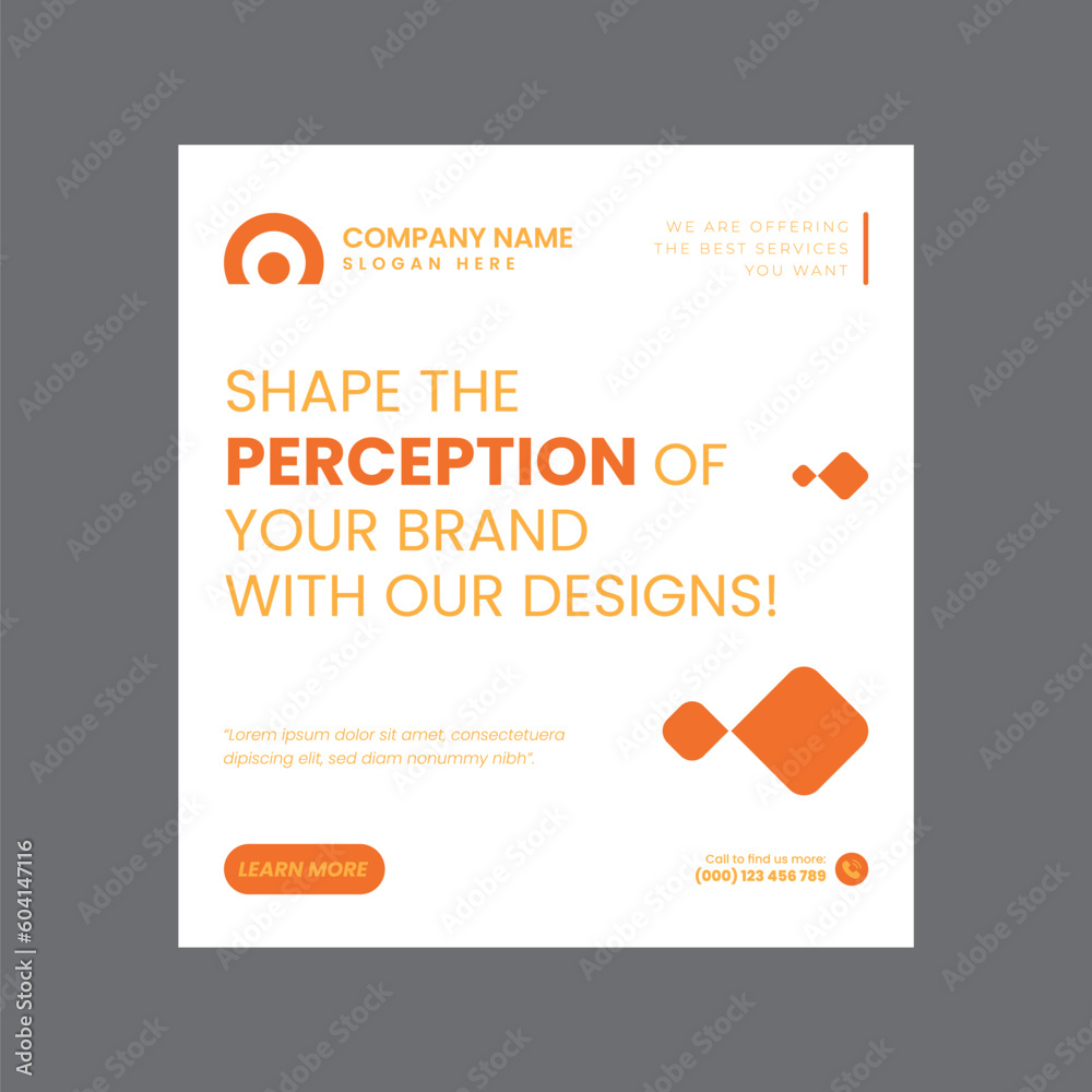 Fototapeta premium Graphic Designing Social Media Post Design Template
