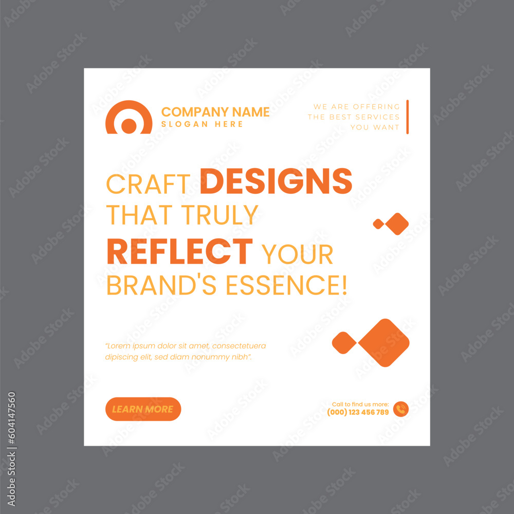 Fototapeta premium Graphic Designing Social Media Post Design Template
