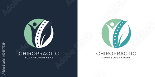 Chiropractic logo with modern abstract concept