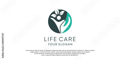 Healthcare logo with modern creative abstract concept
