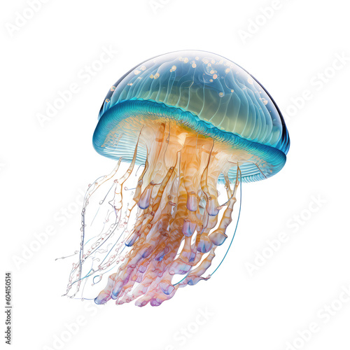 jellyfish on a transparant background, PNG, Generative Ai Fototapet