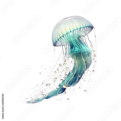 jellyfish on a transparant background, PNG, Generative Ai
