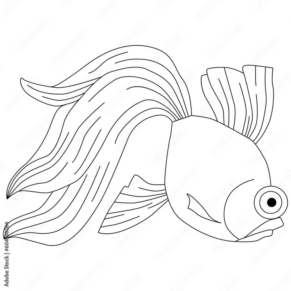 Fototapeta premium Beautiful hand drawn illustration with fish telescope. Vector.