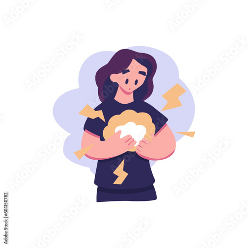 feeling overwhelmed flat style illustration vector design