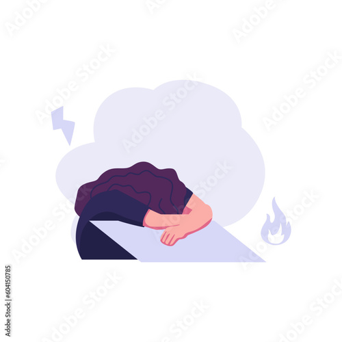 emotional burnout flat style illustration vector design