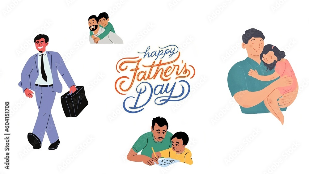 fathers day, father with his kids, presentation, banner, background, girl, boy fathers day, father with his kids, presentation, banner, background, girl, boy