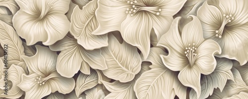 an Abstract Horizontal background, Hibiscus floral, carved, and engraved ivory. Liquid flow texture. Fluid art Abtract-themed, photorealistic illustrations in JPG. Generative AI