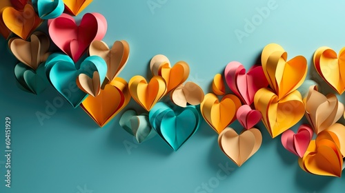 Beautiful wallpaper, background with hearts origami, good for Valentine's Day, Mother's day, celebration, invites