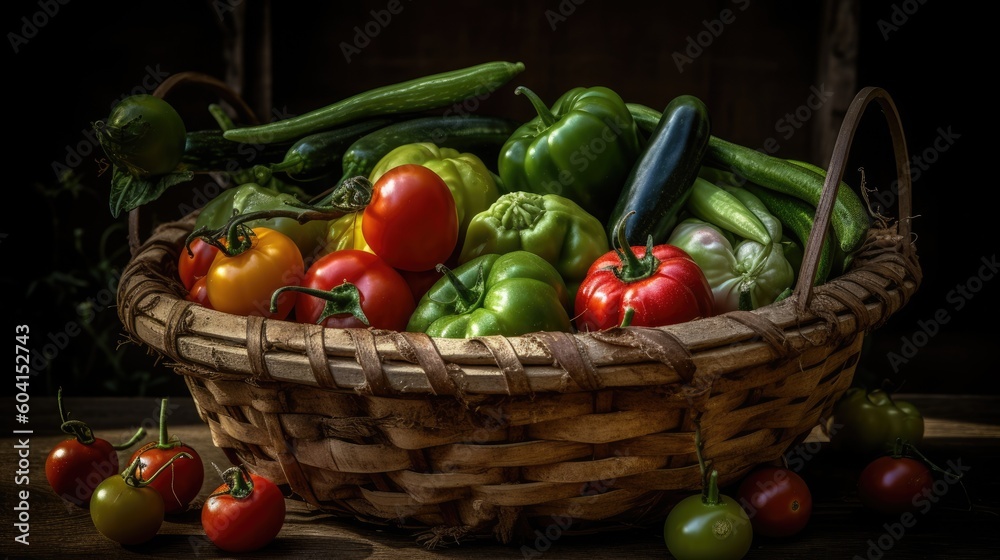 Garden Bounty: Vibrant Stock Photo of Homegrown Organic Fruits and Vegetables. Generative AI Garden Bounty: Vibrant Stock Photo of Homegrown Organic Fruits and Vegetables. Generative AI