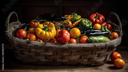 Garden Bounty: Vibrant Stock Photo of Homegrown Organic Fruits and Vegetables. Generative AI