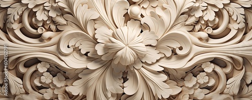 an ornamental Abstract Horizontal background, Ornamental designs, carved and engraved in ivory. flow design texture. ornamental art Abtract-themed, photorealistic illustrations in JPG. generative ai