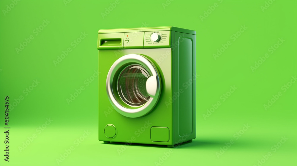 green eco washing machine isolated ai generative - obrazy, fototapety, plakaty 
