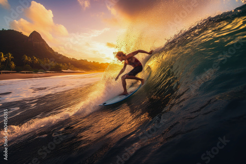 Surfer on the wave , generative ai